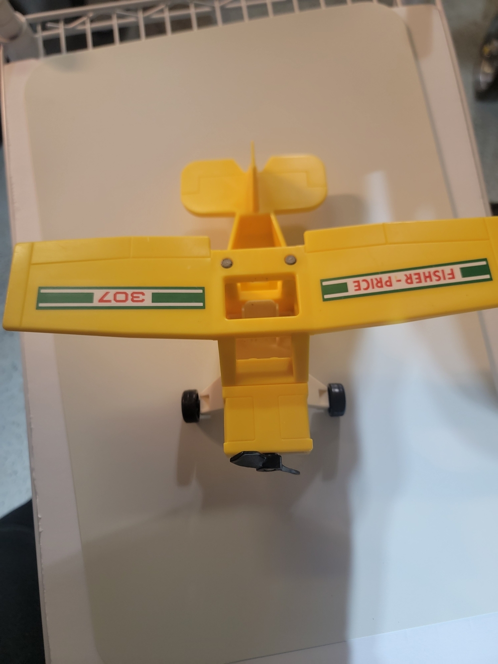 1976 Fisher-Price Yellow Play Airplane with Green and Red Decals